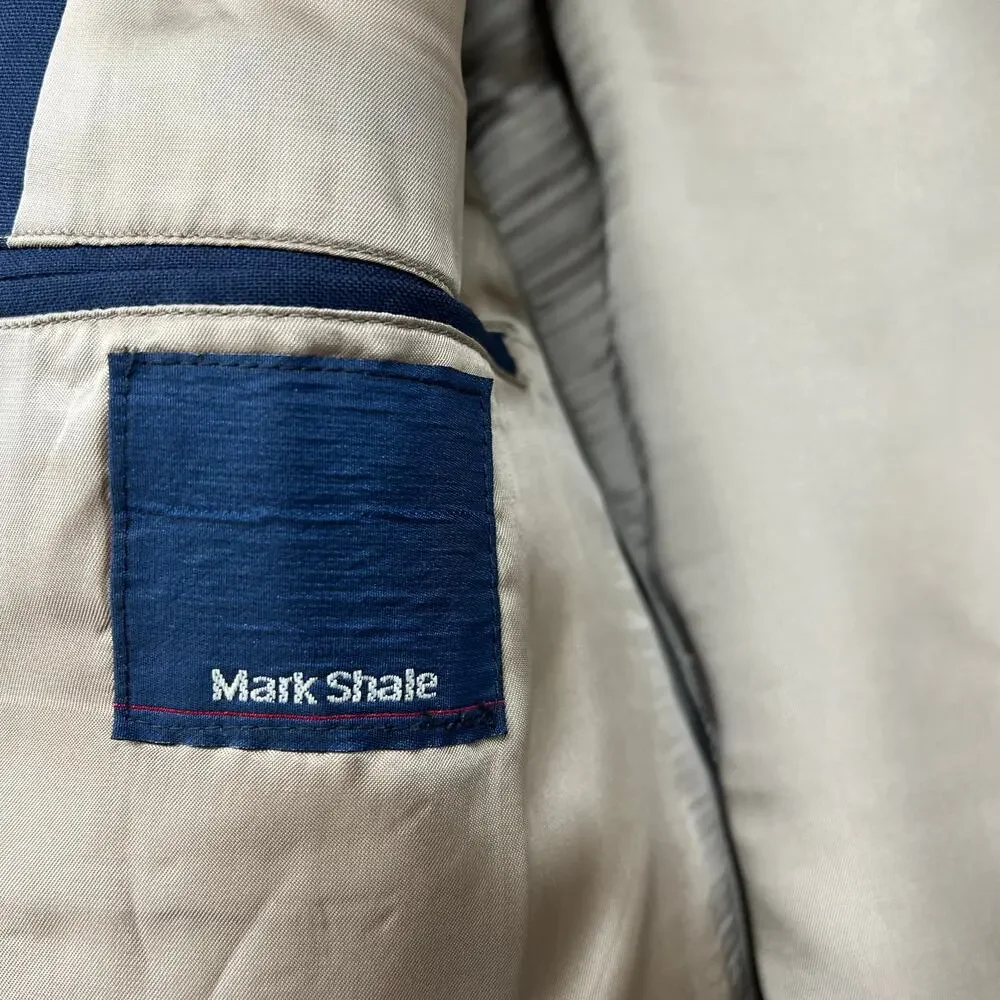 MARK SHALE Men’s Navy Blue Woven Wool Sport Coat  44R